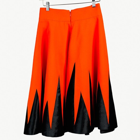 Fausto Puglisi Orange & Black Velvet Appliqué Circle Skirt - Picture 2 of 10